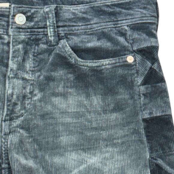 Anthropologie Pilcro Slim Boyfriend Crop Corduroy Pants Blue Size 26 Petite - Picture 4 of 9